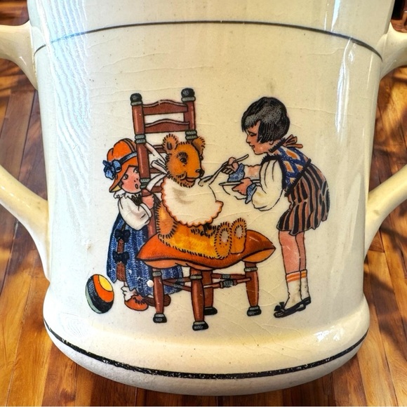 VINTAGE C.P. Co. Double-Handled Children’s Mug - Classic Nursery Scene - Picture 2 of 12